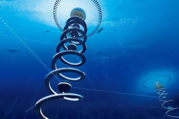 Ocean Spiral is an underwater city that seeks to harness the potential of the deep sea