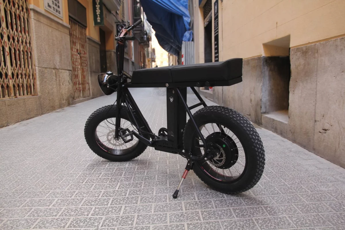 The Moke e-bike's biggest distinguishing feature is its long bench seat