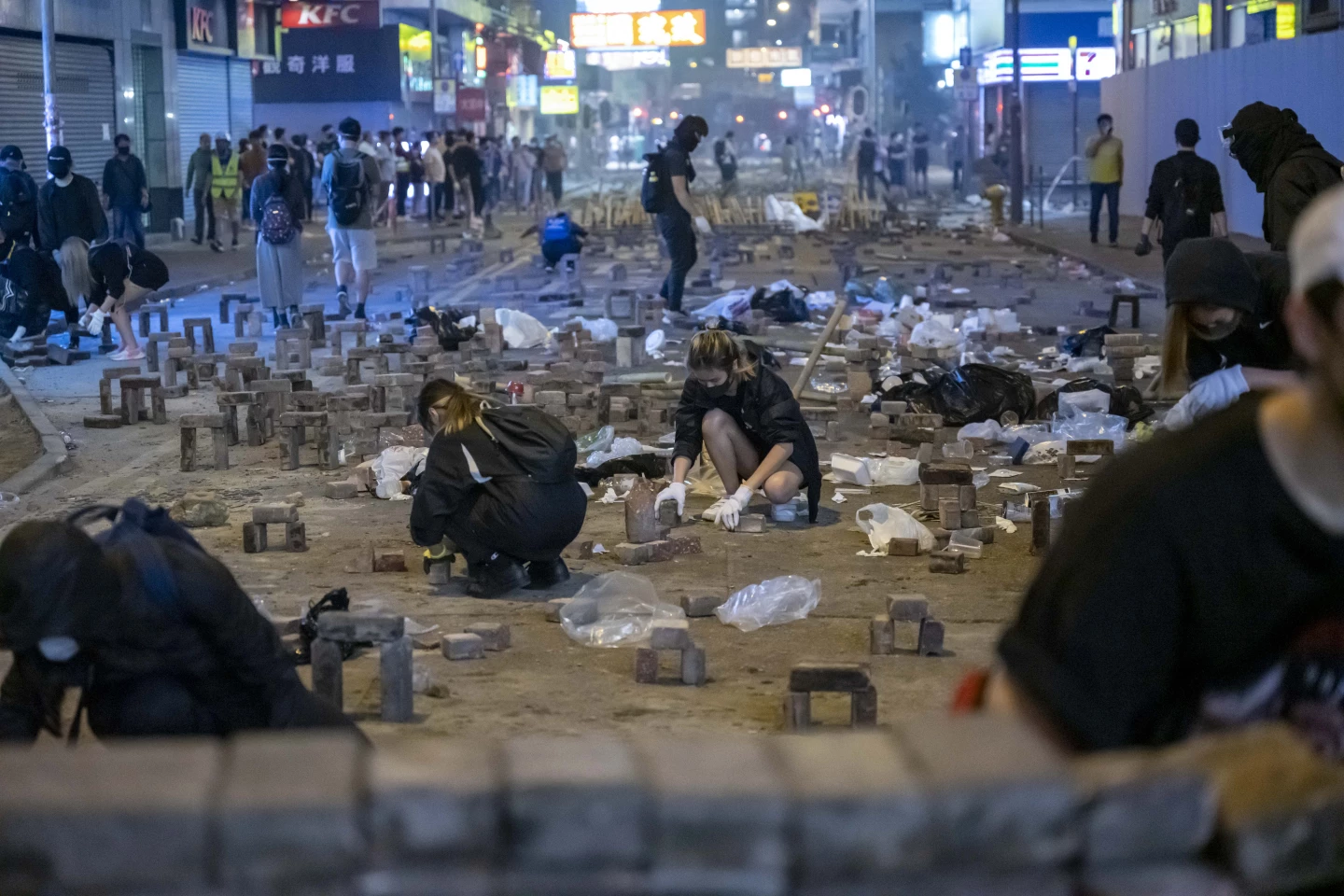 Brick arches is credited to the Hong Kong Protestors and is shortlisted in the Transport category. Made from ordinary bricks, they were used by pro-democracy protestors as roadblocks to slow down police vehicles