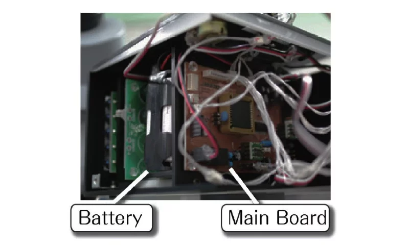 Inner circuitry of the SpeechJammer prototype(Photo: K. Tsukada/ K. Kurihara)