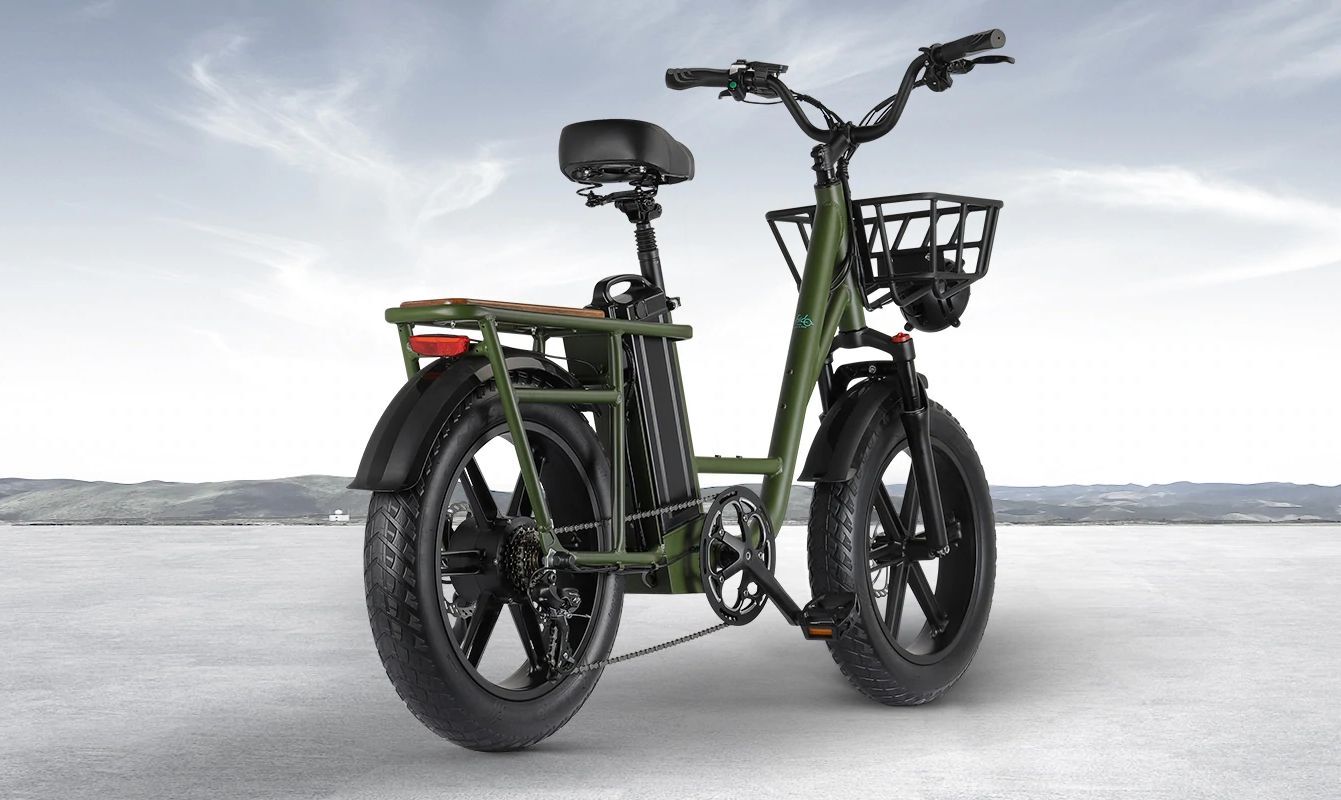 The T1 Cargo sports a 750-W rear-hub motor and 960-Wh removable battery