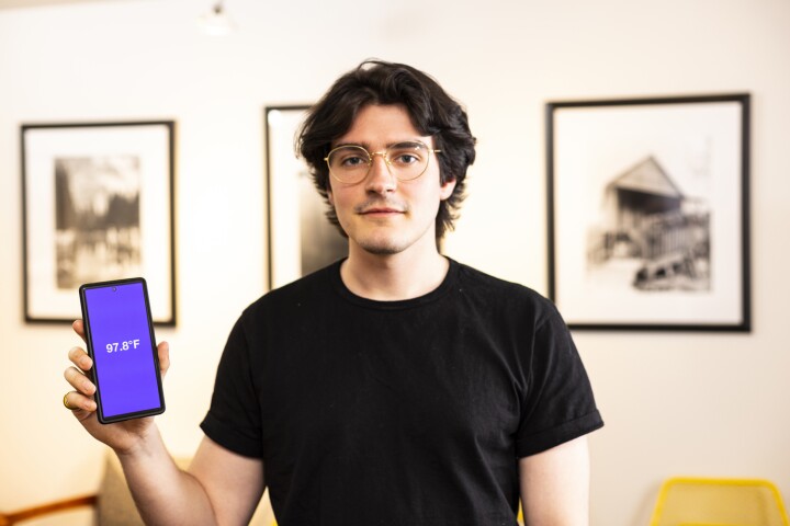 Joseph Breda is part of a team that has developed an app that turns a run-of-the-mill smartphone into a thermometer