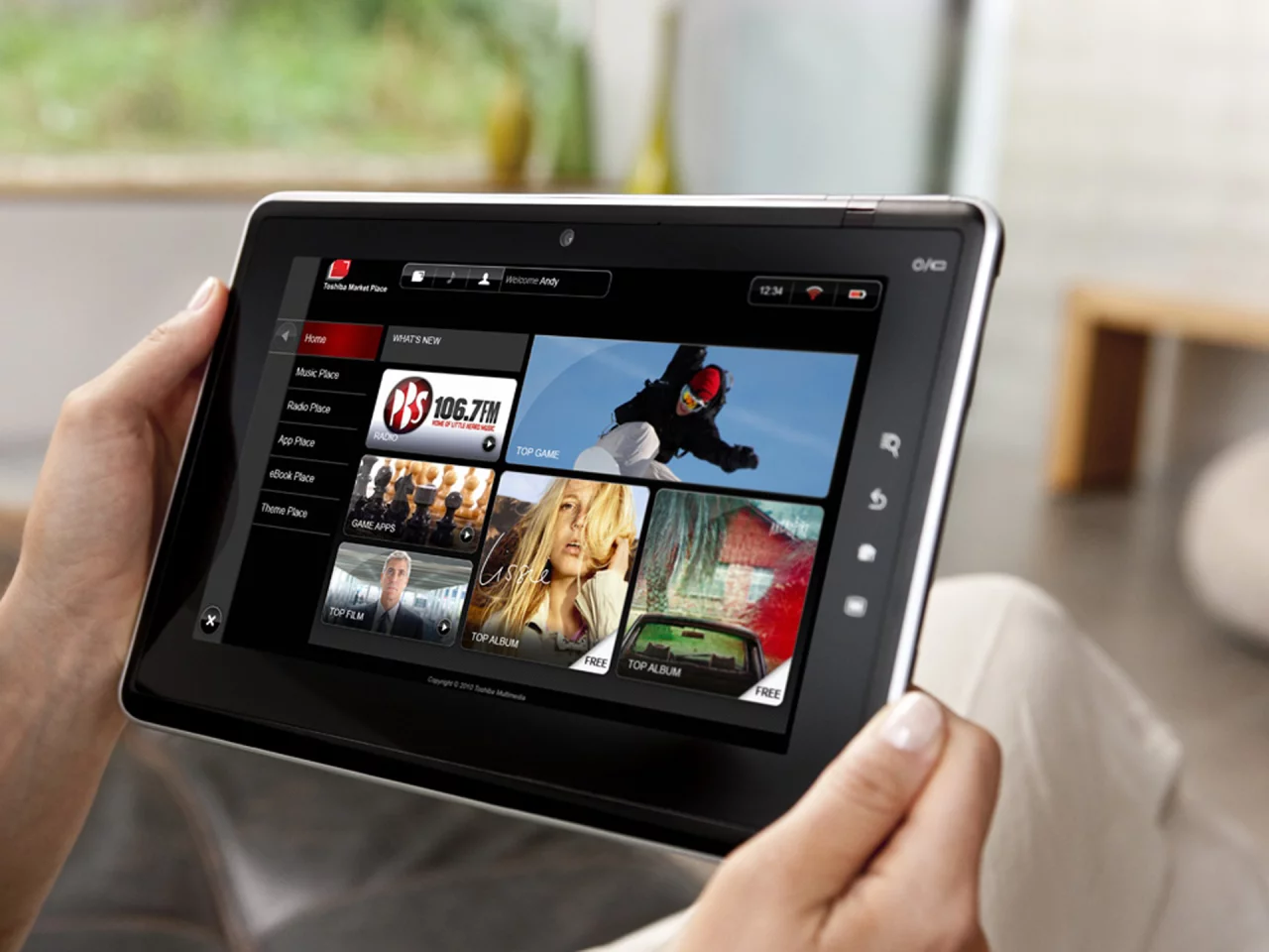 Toshiba's Folio 100 media tablet includes Opera's mobile browser, FBReader e-book reader, Evernote, numerous media-related apps and support for Adobe's Flash 10.1