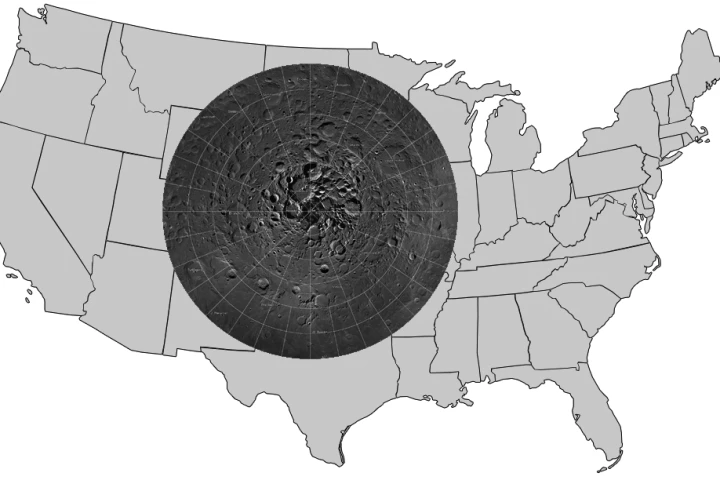 NASA has released a 680-gigapixel interactive mosaic of the Moon's north polar region that covers an area over a quarter the size of the USA (Image:NASA/GSFC/Arizona State University)