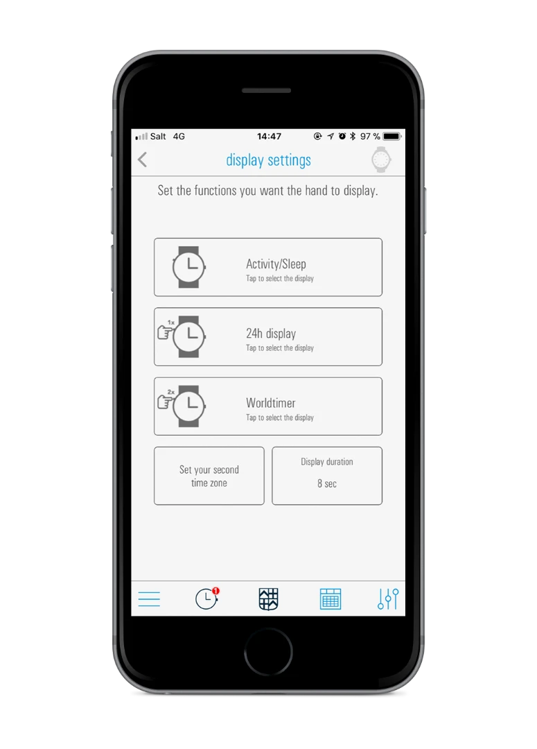 Hybrid app settings page