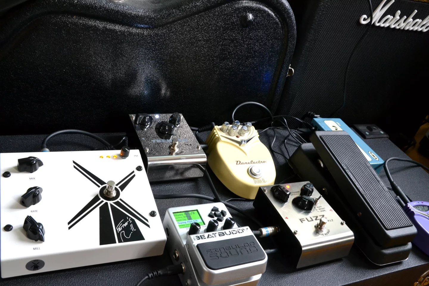 The BeatBuddy tries out for a position on my pedalboard (Photo: Paul Ridden/Gizmag)