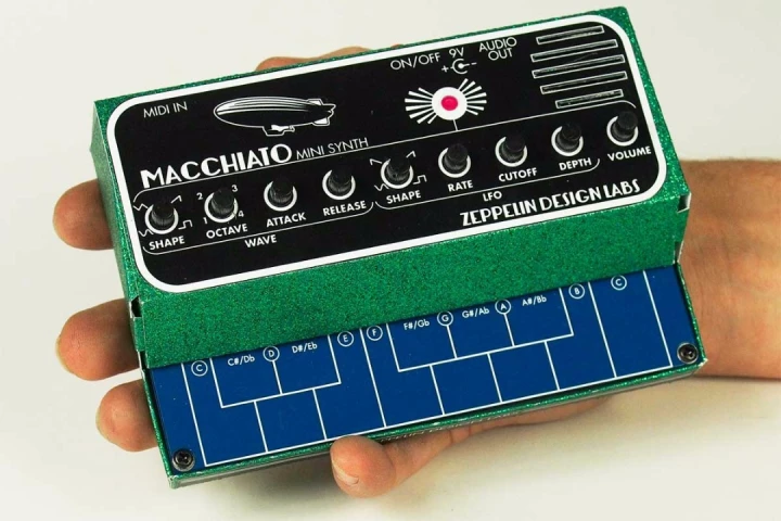 The palm-sized Macchiato Mini Synth from Zeppelin Design Labs