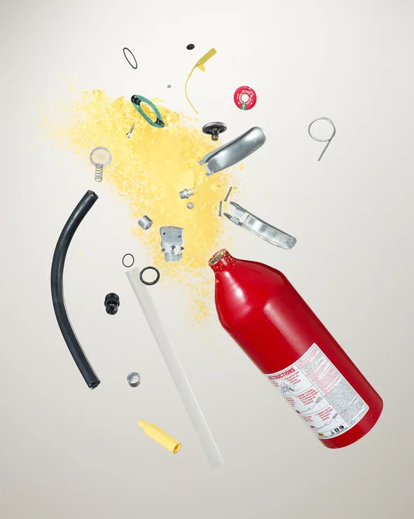 Exploding effect fire extinguisher (Photo: Todd McLellan/Thames & Hudson)