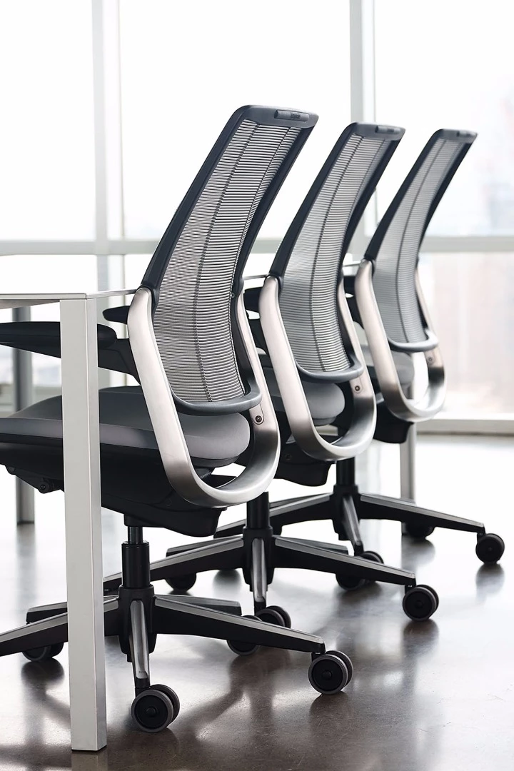 The Diffrient Smart chair is designed to provide lumbar support and for ease-of-use