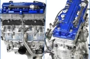 Yamaha's outgoing "bing-bang" inline-four MotoGP engine, pictured above, is being replaced with a new V4 design for the 2026 season