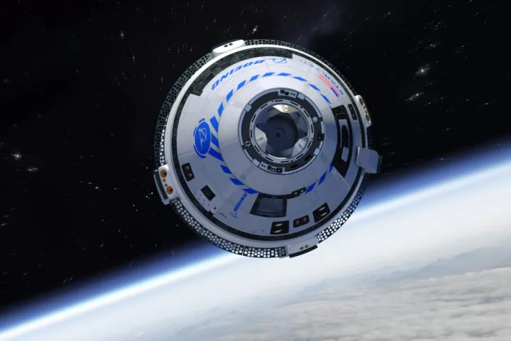 An artist's impression showing the Boeing Starliner capsule in orbit