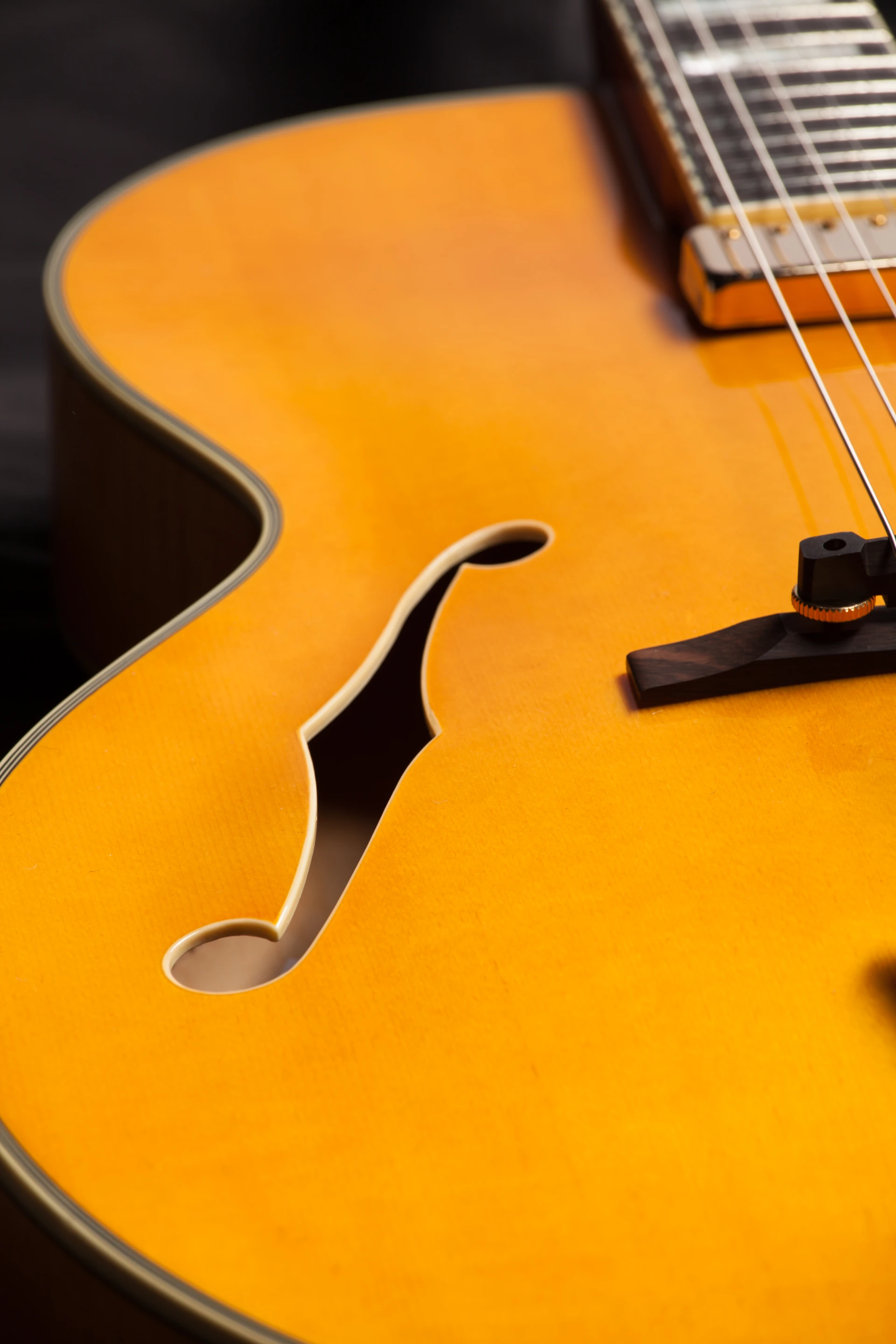 Detailing of the D'Angelico EXL-1 reissue guitar