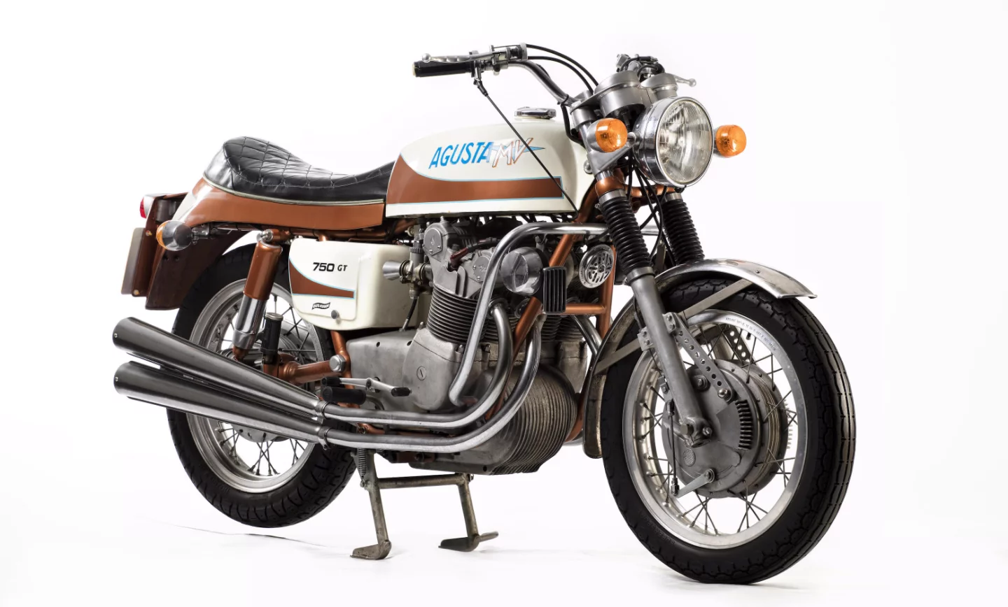 This 1972 MV Agusta 750GT (Lot 593) sold for £51,750 ($67,424).