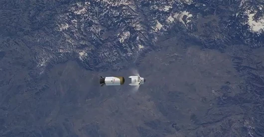 SpaceX Reusable Launch Vehicle - stage 2 separating from spacecraft