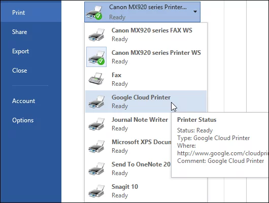 The virtual printer app for Windows lets you print from Office and other desktop programs