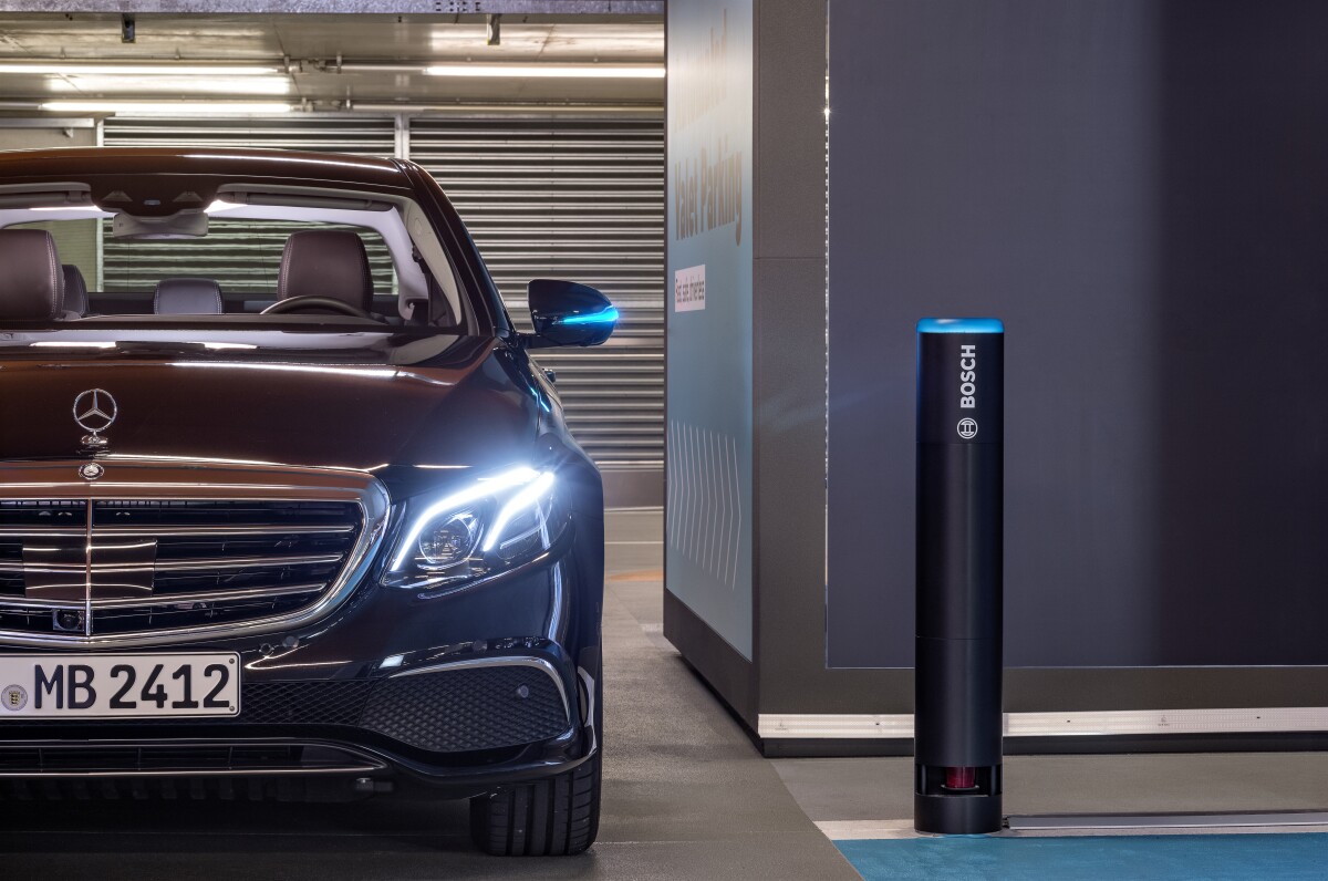 Bosch sensor technology has been installed throughout the parking facility at the Mercedes-Benz Museum to accommodate the driverless, automated parking system