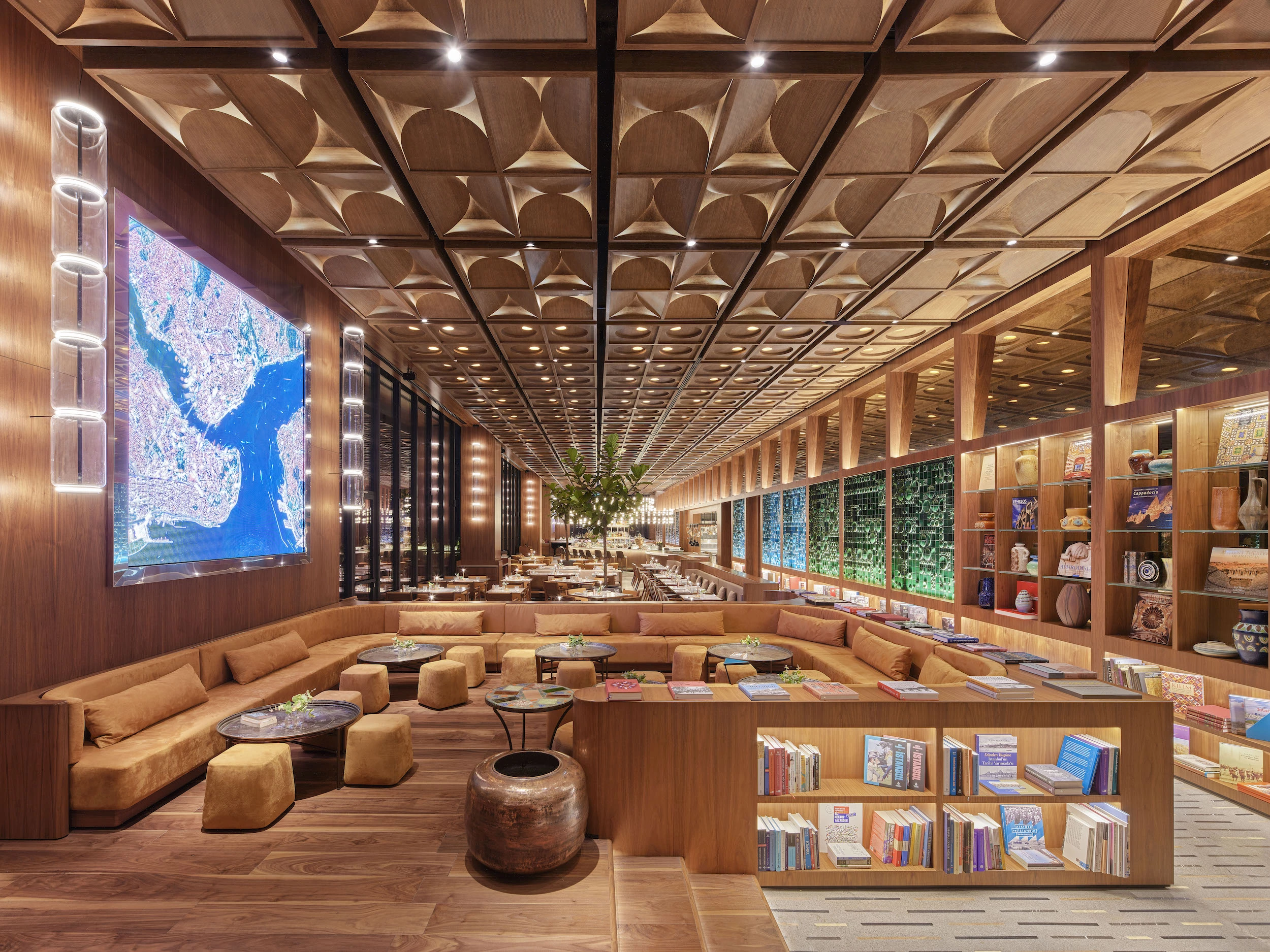 Biz Istanbul - AKM Terrace Restaurant was designed by Tabanlioglu Architects and is located in Turkey. The project, which is one of 70 to make the 2023 Inside World Festival of Interiors shortlist, features an eye-catching terrace meant to represent rich Istanbul’s culture and lifestyle