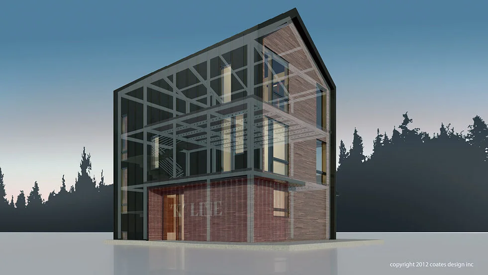 The shipping container is integrated into the structure of the Eco-Pak home