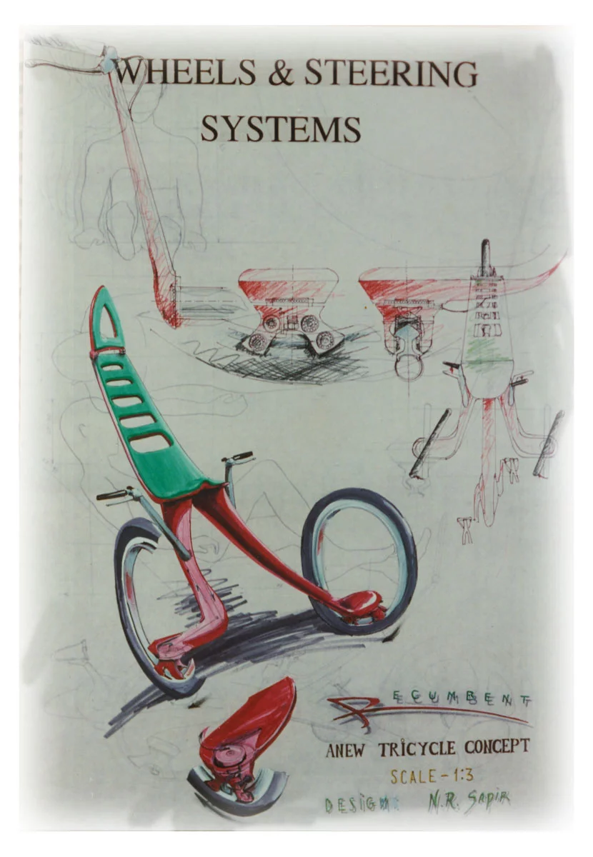 One of Sapir's earlier designs was a recumbent trike