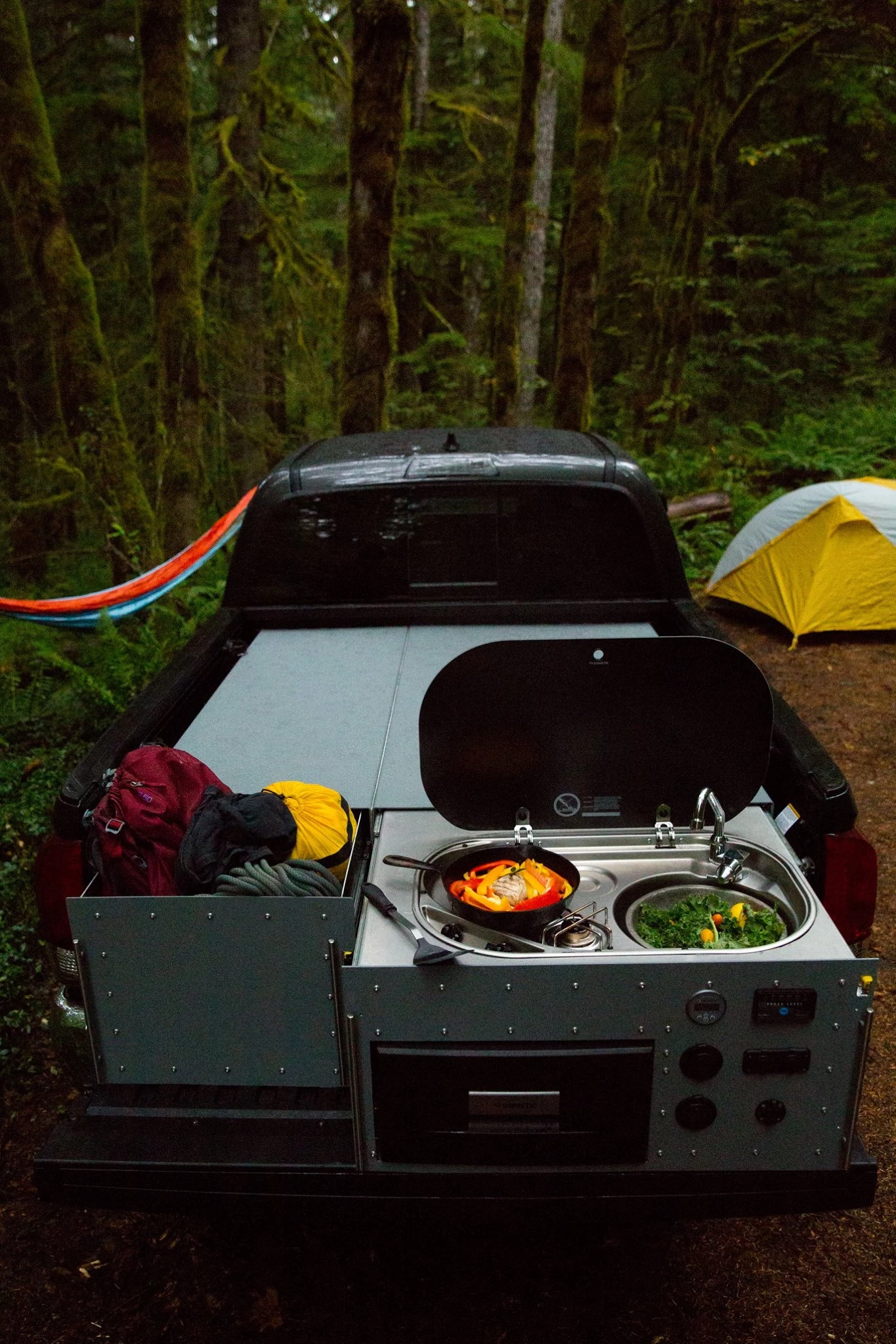 Owners can mount a roof-top tent over top the VenturePack or throw down a couple inflatable pads and sleeping bags and sleep on top, with or without a pickup cap
