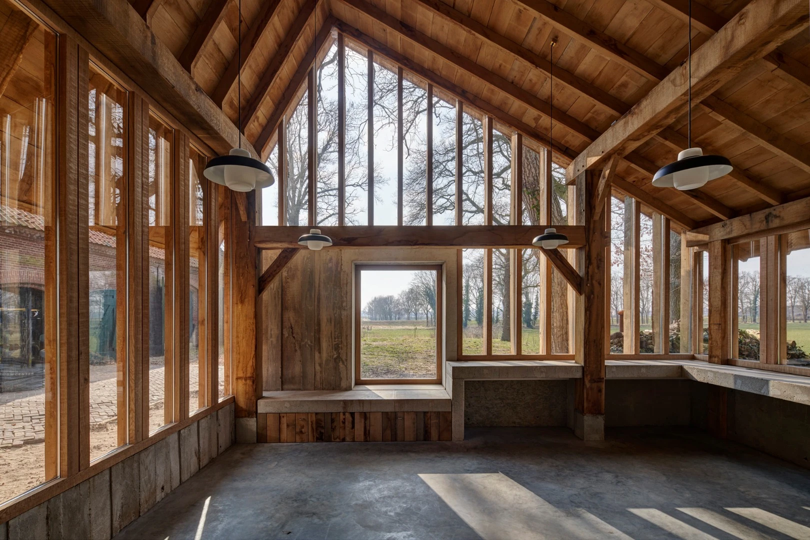 The Sixteen Oak Barn is made from largely reclaimed oak trees