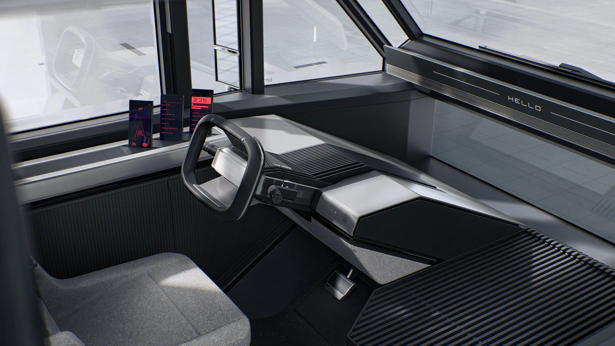 There's space for cargo in the cabin too, along with storage for mobile devices or logistics machines