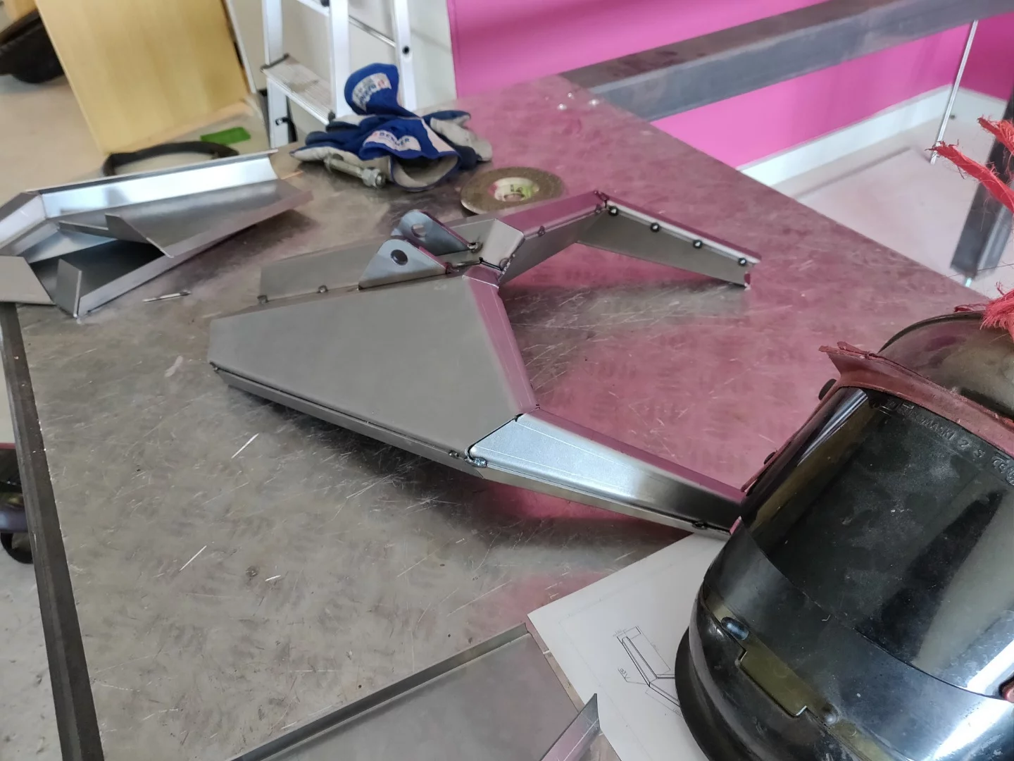 Tail section under construction