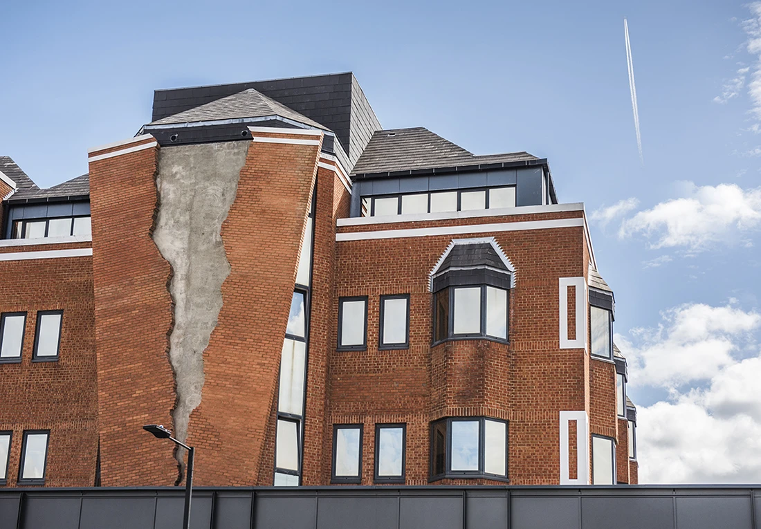 Six pins and half a dozen needles is Chinneck's first permanent installation, which took a team of British engineers, steelworkers and brick layers 14 months to develop
