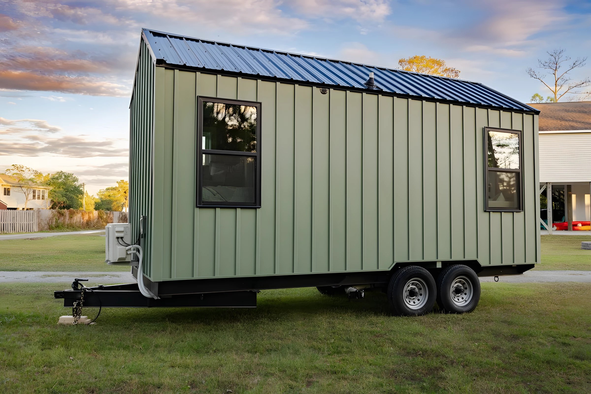The Lad gets power from a standard RV-style hookup and features a mini-split air-conditioning system to keep it a comfortable temperature inside