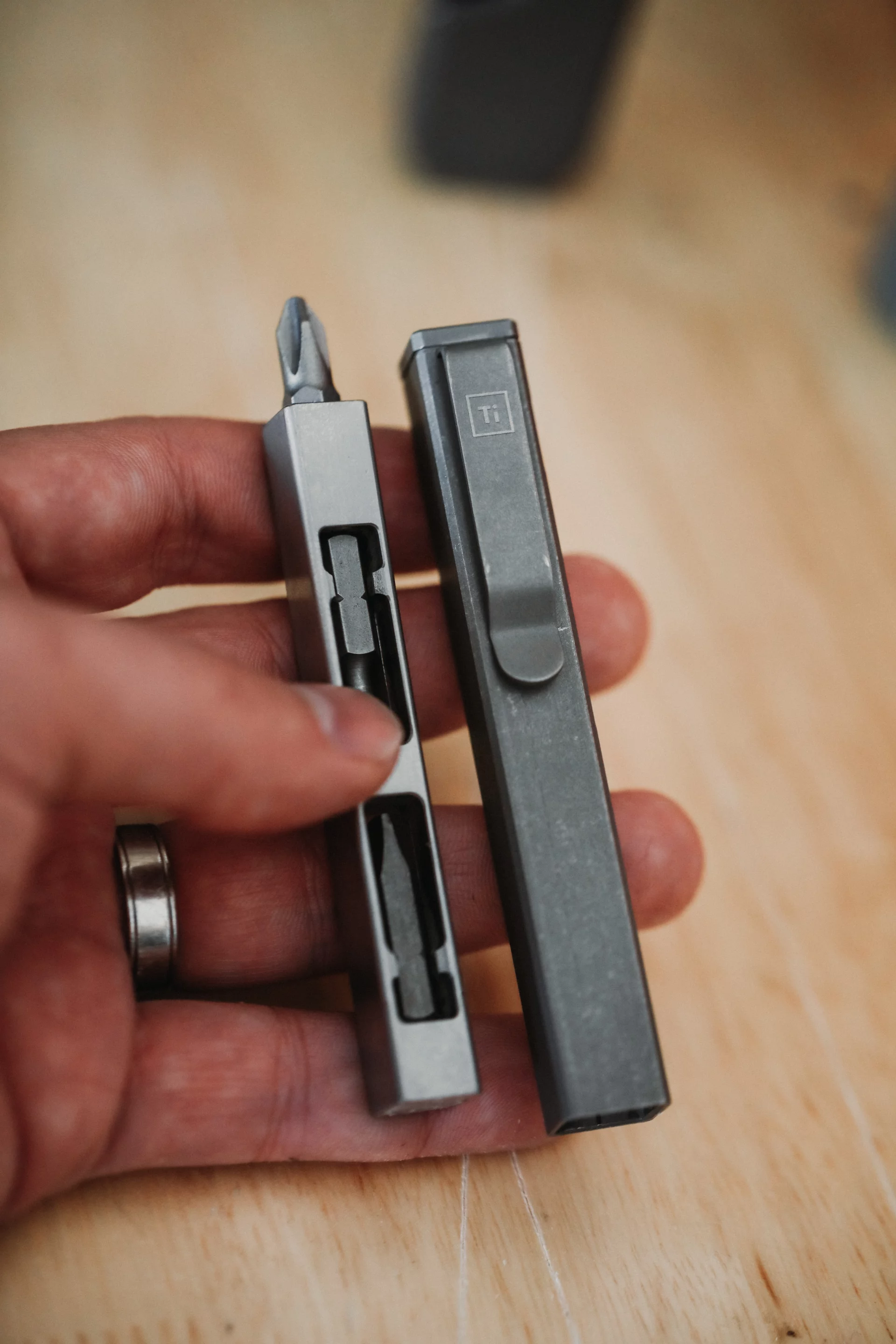 Inner driver on the left, outer body on the right