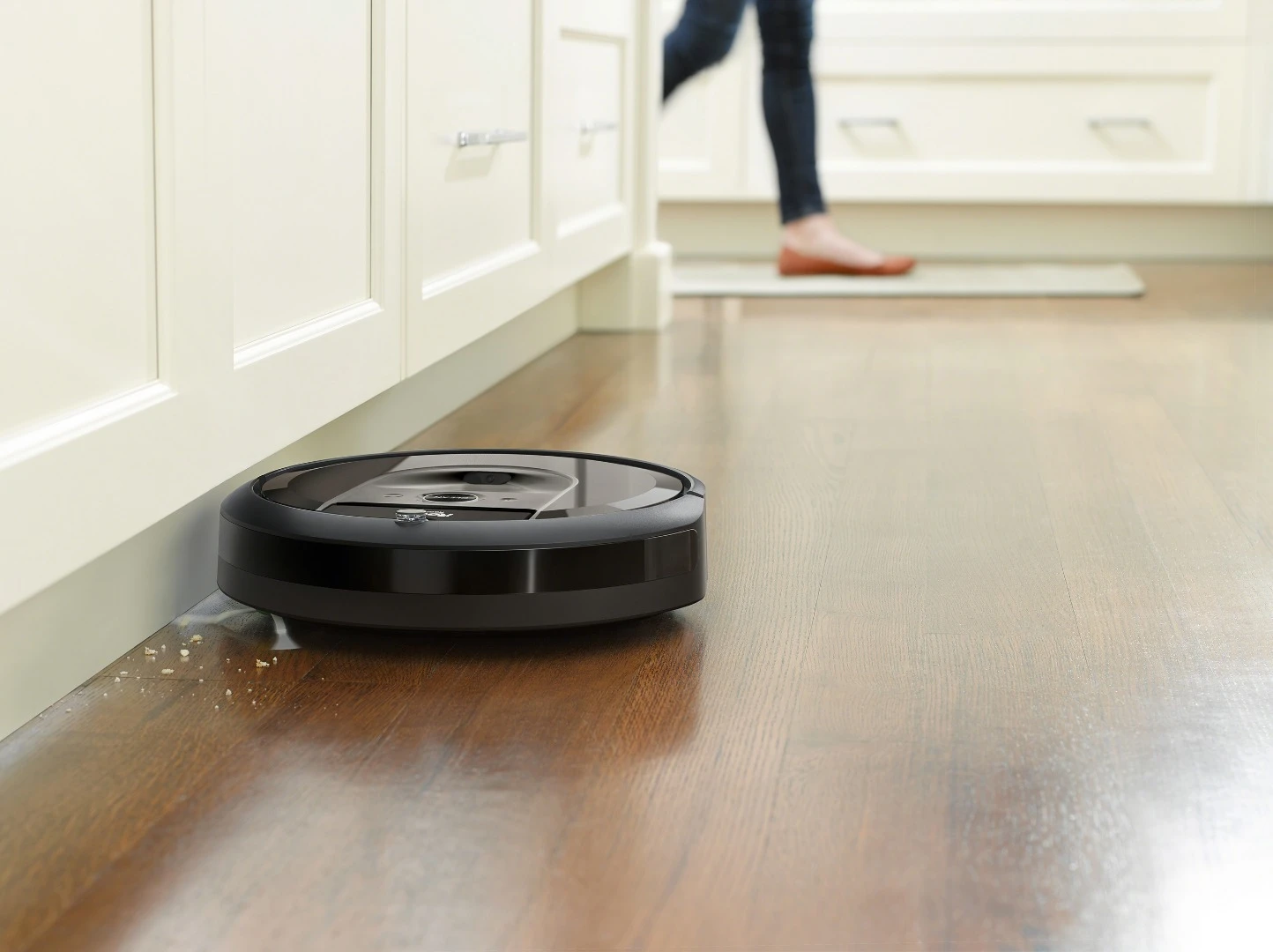 The Roomba i7+ can be told to clean specific rooms