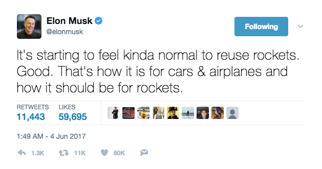 Elon Musk shares his thoughts on rocket landings