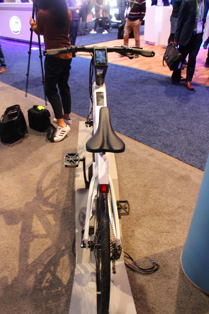 Amazon's Alexa resides in a control box mounted to the handlebars of the Cybic E-Legend