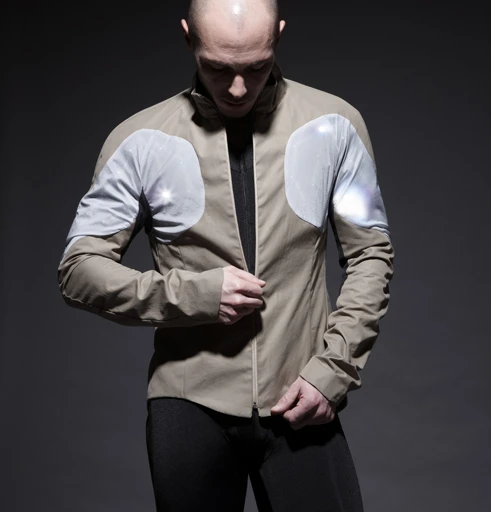 A particularly nice touch is a smartphone call alert system, which we gather employs a simple light sensor in the jacket's inner pocket wired to the jackets outer LEDs