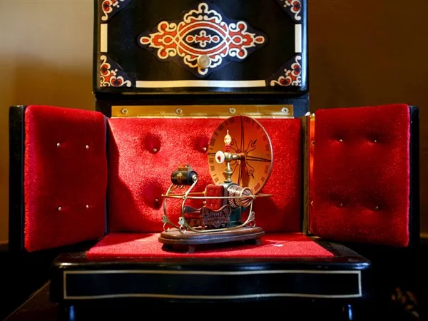 A replica model of H.G. Wells' Time Machine from the 1960 film starring Rod Taylor