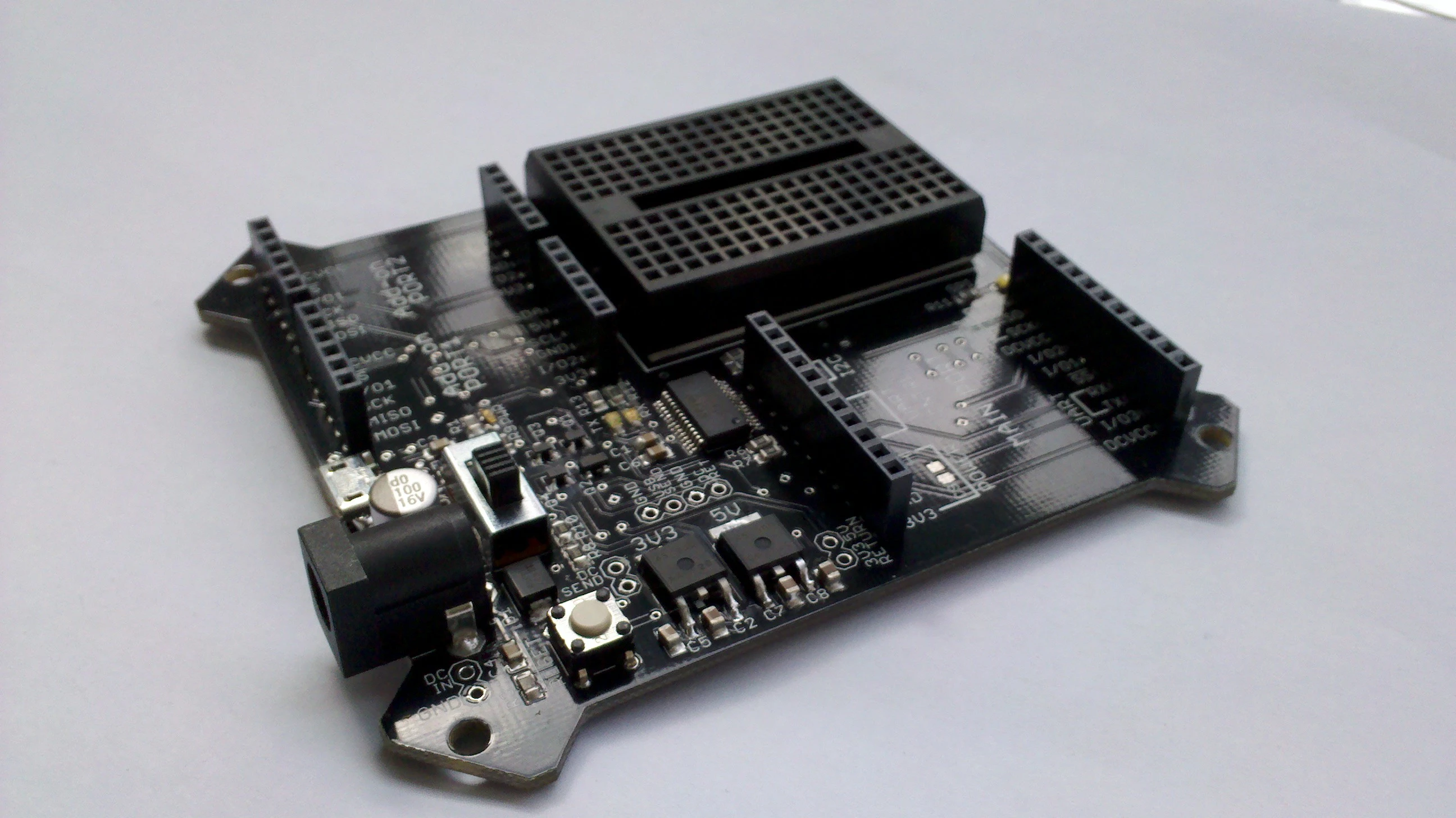 The BoardX motherboard includes a main port, two add-on ports, USB & DC power inputs and a USB to UART driver.