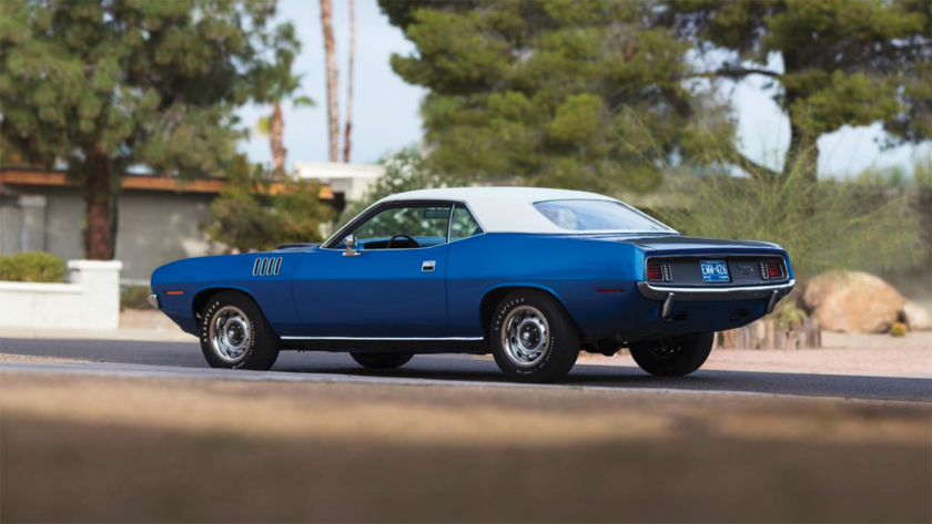 A "basement find," this Cuda recently underwent a full rotisserie restoration with many NOS parts bringing it back to as new condition. It sold for $418,000 at Worldwide’s Scottsdale 2018 auction
