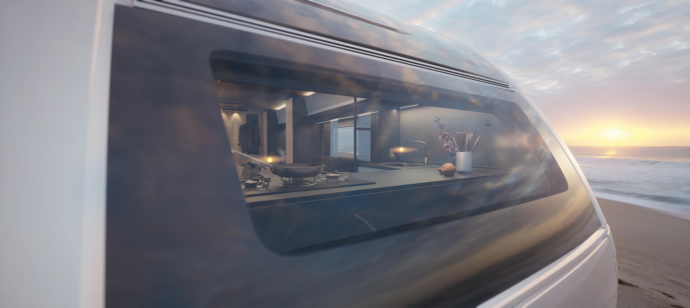 A peek inside at the kitchen