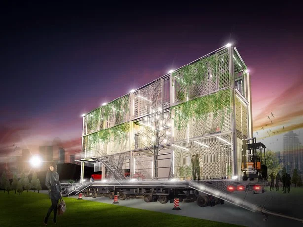 The OdMEx house concept's rear facade