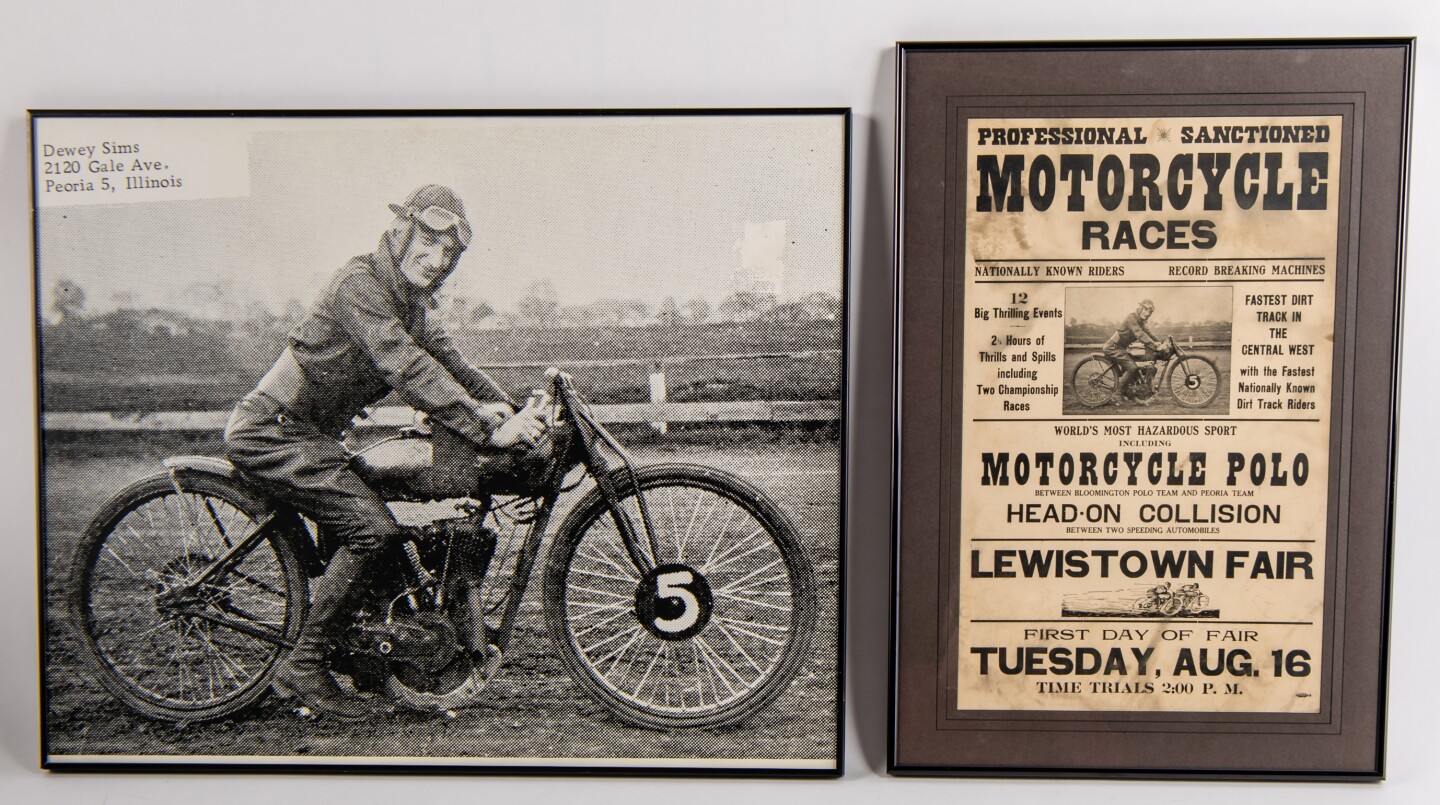 Dewey Sims' 1920 board track racer sold for $143,000 as Lot S145 at Mecum Auctions' Las Vegas sale on Saturday, 29 January 2022. Details on the bike in the 90-year-old image photo-match it to the bike for auction