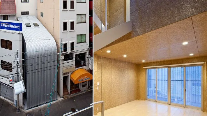 The imposing metal outer shell of the Rooftecture OT2 house in the heart of Osaka, Japan masks a spacious, light and airy family home within (Photo: Stirling Elmendorf)