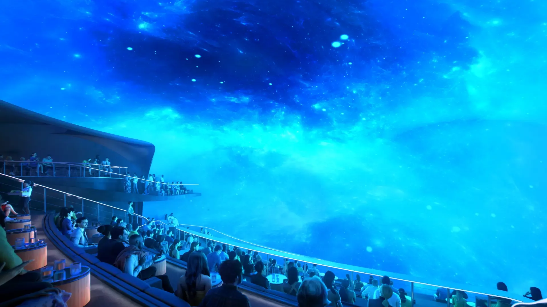 An artist's rendering of the experience viewers can look forward to at the L.A. Cosm venue