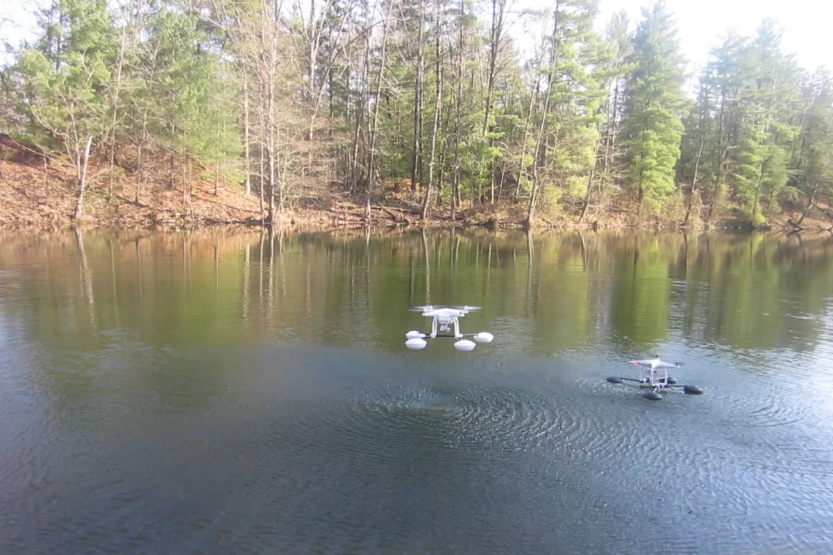 The WaterStrider lets DJI Phantom drones take off from and land on the water