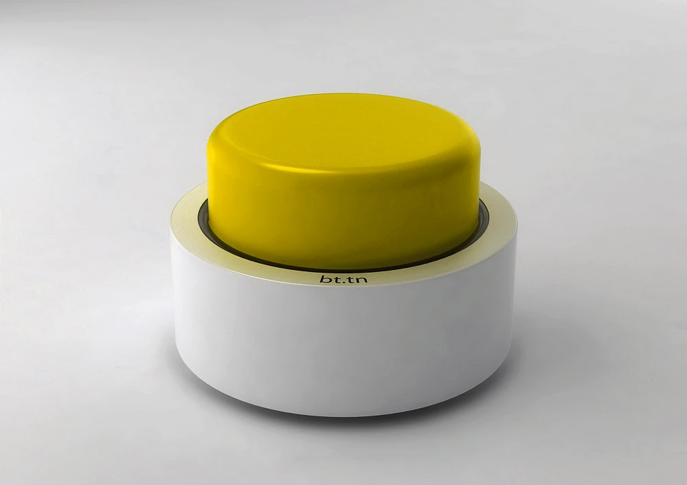 Bttn glows yellow when an IFTTT Recipe is being processed