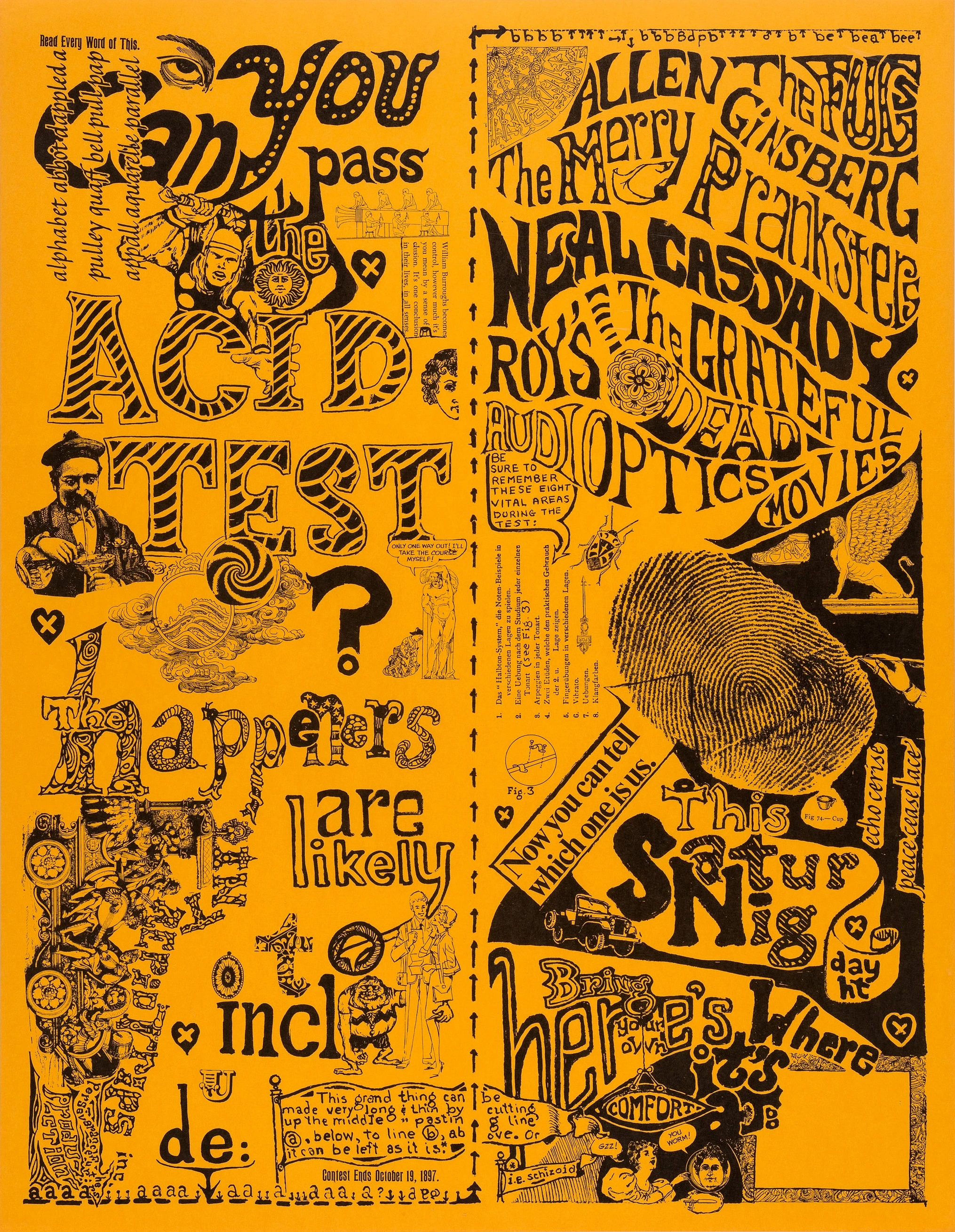 One of the most culturally significant concert posters of the era, this 1965 Can You Pass the Acid Test? Poster features names such as avant-rock band The Fugs, Allen Ginsberg, Neal Cassady, The Merry Pranksters, and the very first appearance of the newly named Grateful Dead. This poster was used to publicize Ken Kesey’s Acid Tests. This near perfect, unused poster sold for just $15,000.