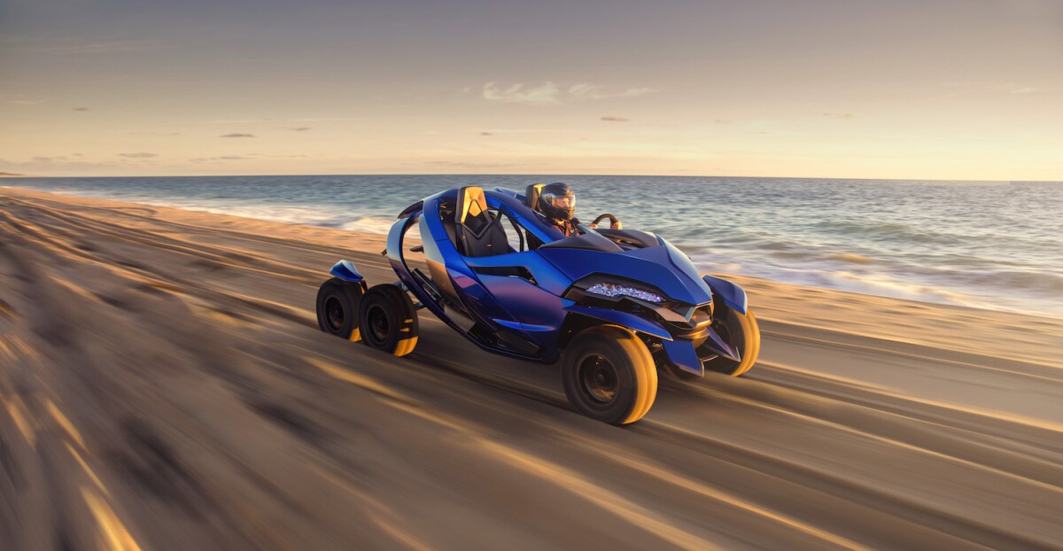 Ferox Azaris: the beach shots are cheating, it's being pulled by a 4WD. But the Azaris has been driven on bitumen, and the team is working towards off-road testing in the new year