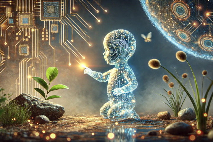 Today's AI models, pictured here using generative tools, are infants – and their understanding of truth is being held back by the human thinking and language they're trained on