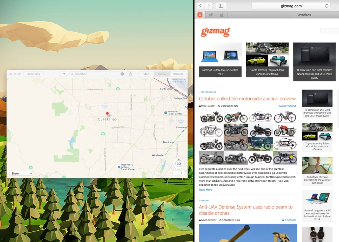 Split View offers a way of dividing your screen space more easily