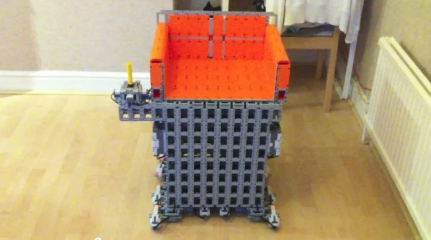 Simon Burfield has created a wheelchair from LEGO Technic and Mindstorms components and some Rotacaster robot wheels