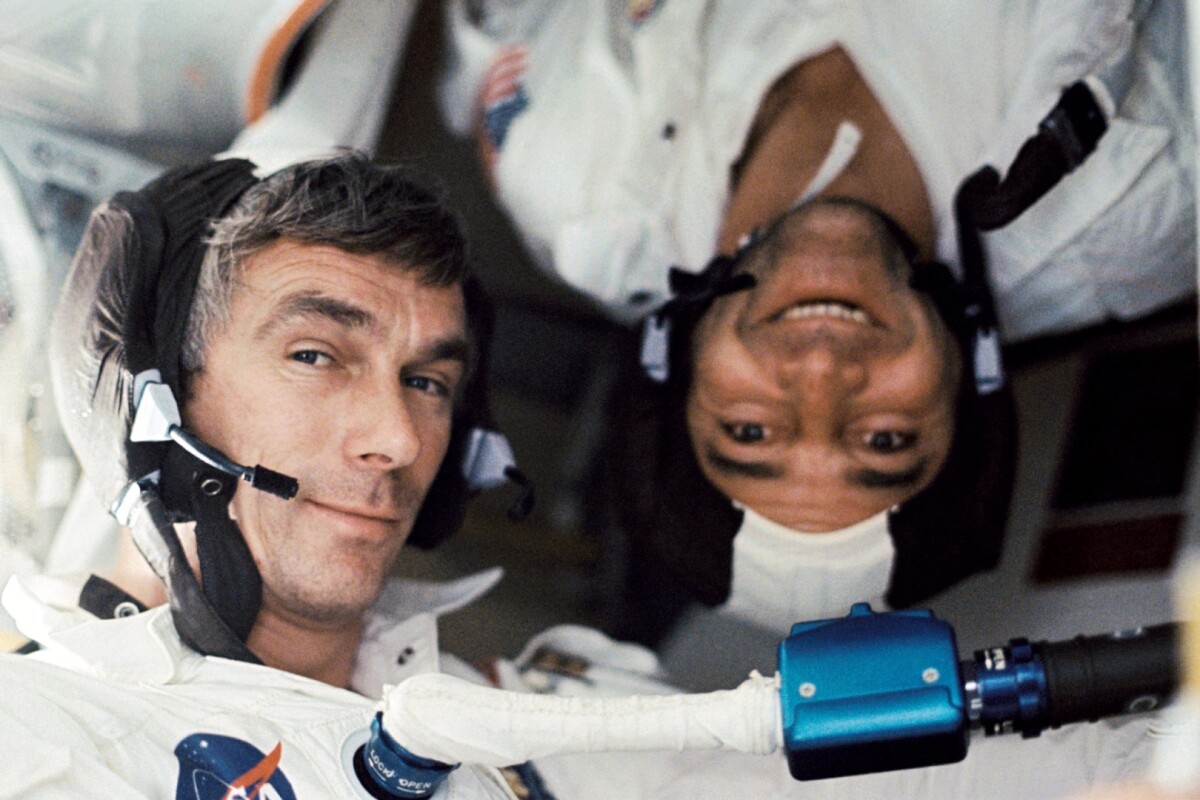 Cernan (left) went to the Moon twice